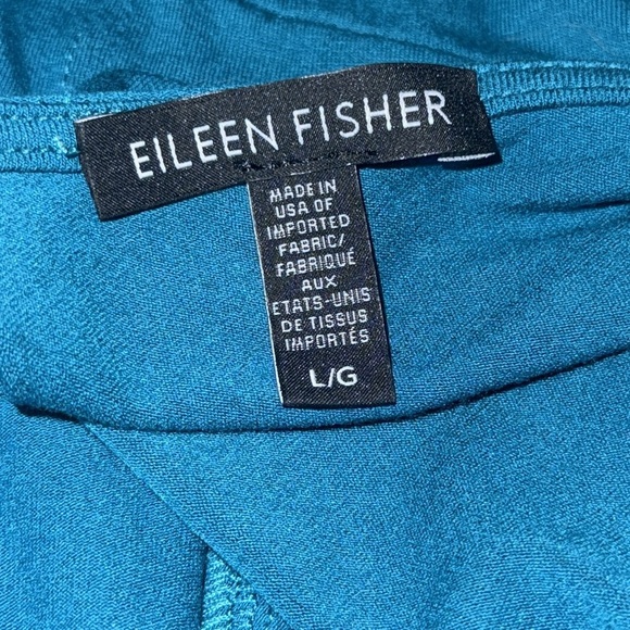 Eileen Fisher Jewel Bateau Neck Jersey Knit Knee Length Asymmetric Dress Size L - Picture 8 of 8